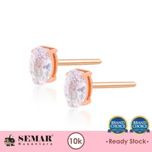 Anting Tindik Emas Chasia Oval Gold 10K Semar Nusantara