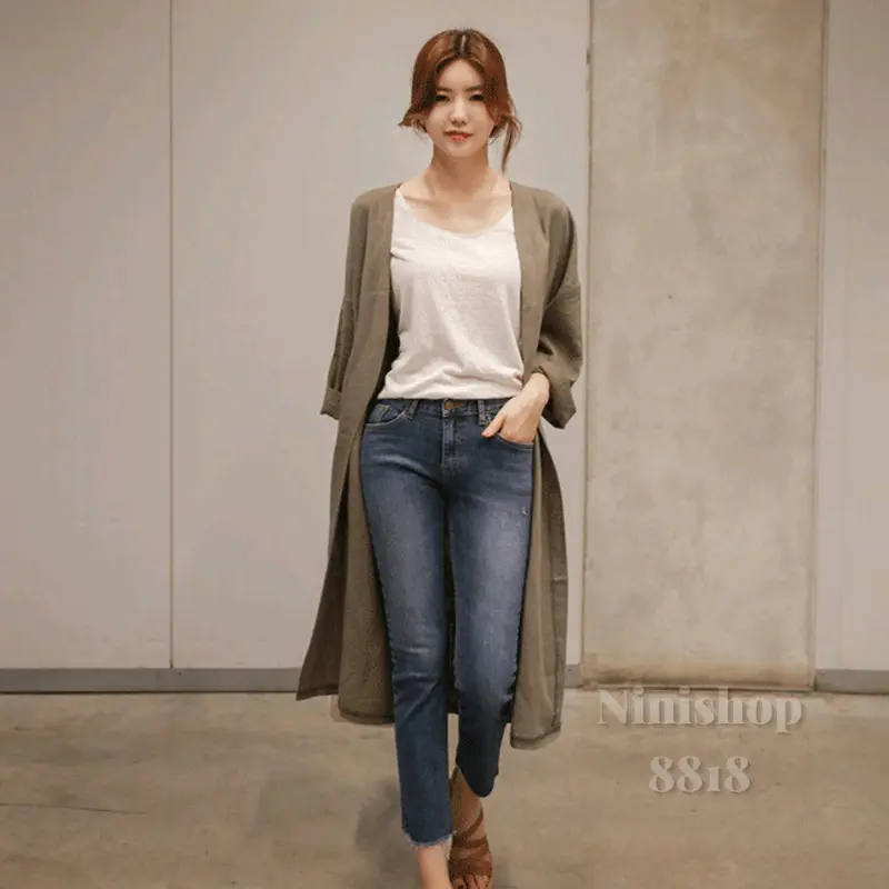 Long Outer Cotton Wanita Korean Style 1