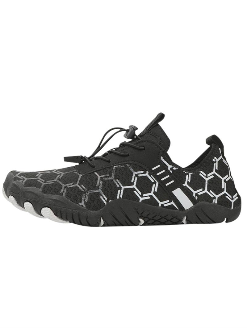Product Introduction of Unisex Geometric Pattern Drawstring Design River Trekking Shoes, Breathable Comfortable Sports Shoes for Outdoor Activities, Water Shoes, 2024 Summer Water Shoes Aqua Shoes, Back To School Shoes, Swimming Water Shoes 4
