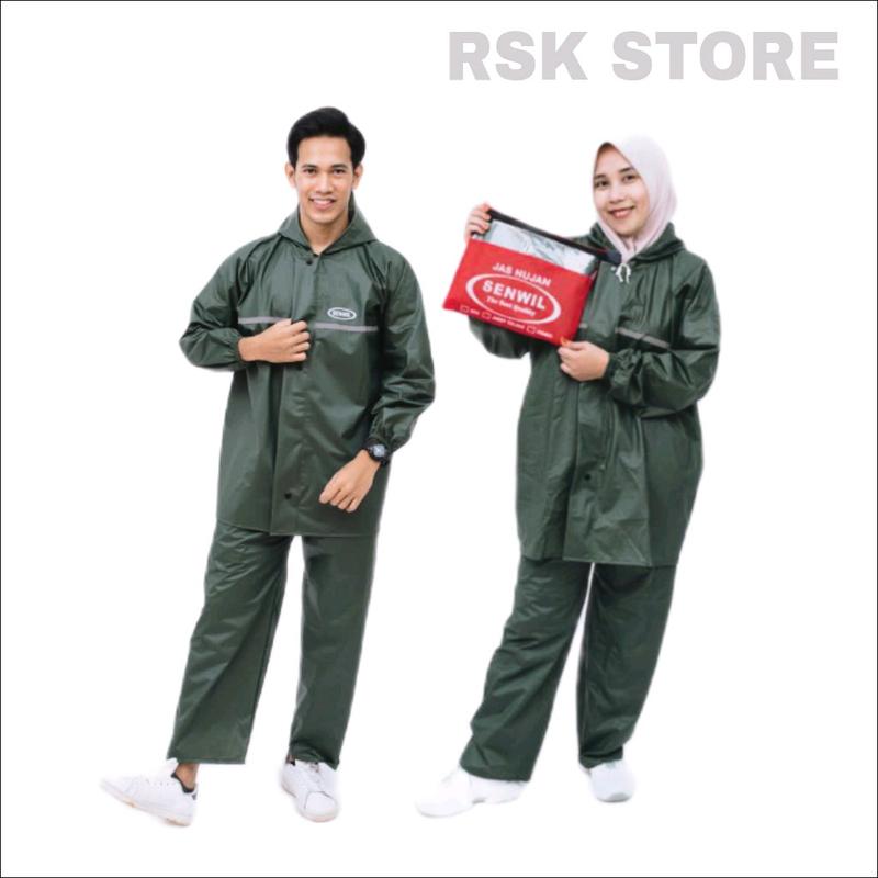 Senwil Jas Hujan Setelan Pria Wanita RAINCOAT Motor Original Bahan PVC 0,25 Tebal Anti Rembes 4
