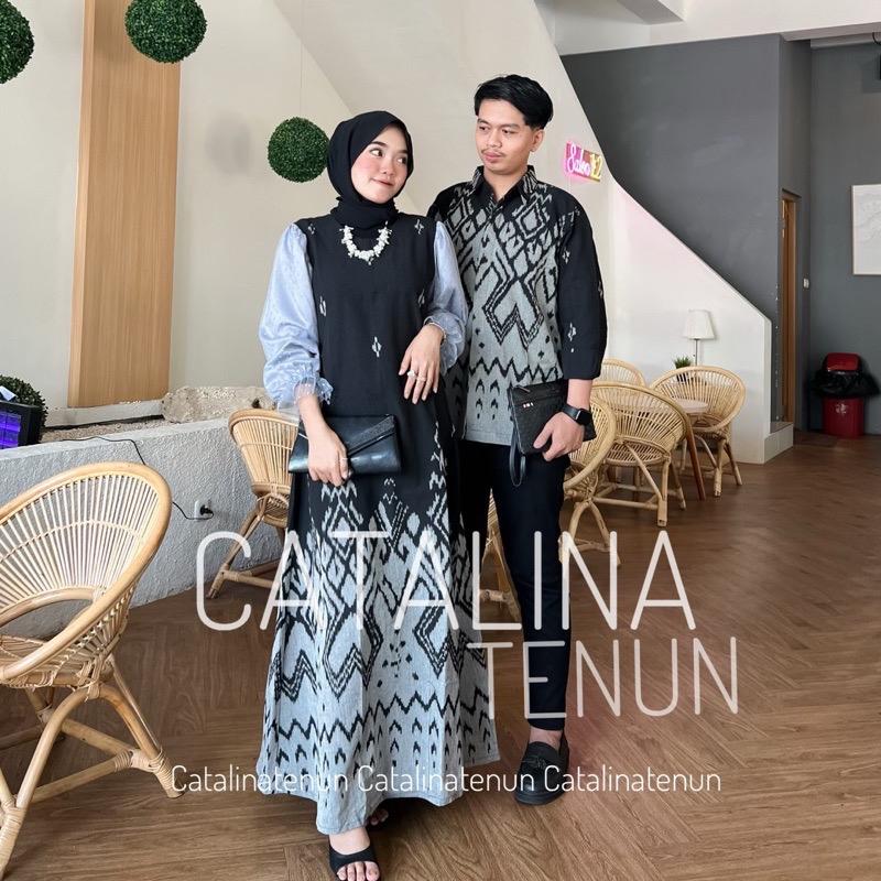 Product Introduction of BAJU TENUN COUPLE TENUN RUBY DRESS KEMEJA TENUN PRIA Pasangan BAJU KONDANGAN TENUN COUPLE CATALINATENUN Kombinasi Satin 7