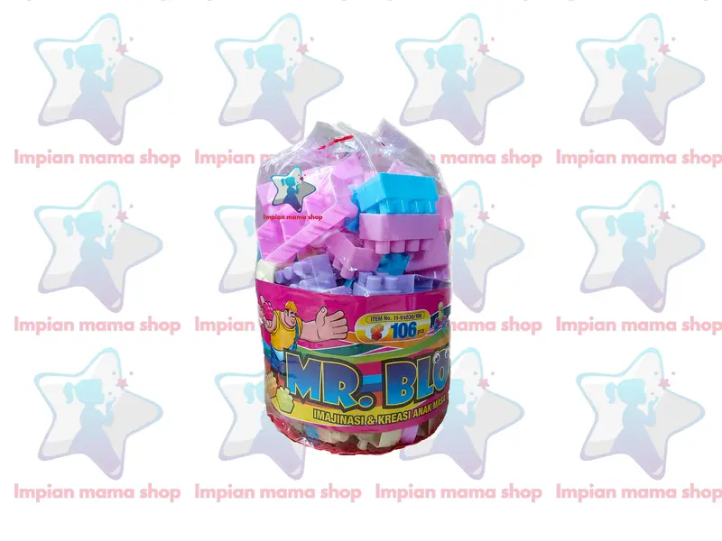 Mainan Anak Edukatif Blocks Blok Mr. Block isi 106 /136 / 176 / 206 / 236 pcs Beraneka warna Set Hadiah Pendidikan 2