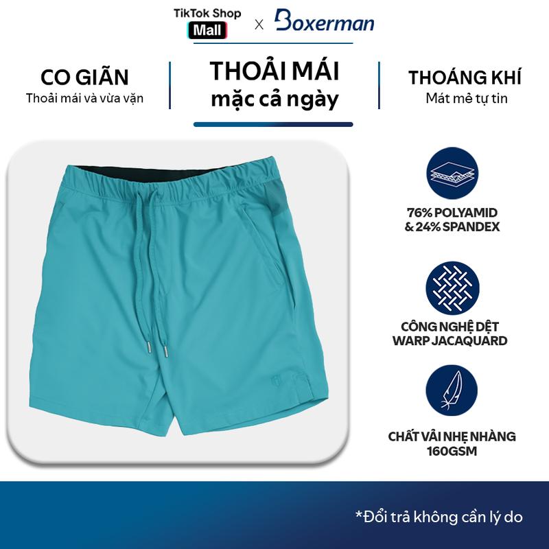 Quần short nam Smartfit BOXERMAN vải Polyamide mềm mịn thoáng mát co giãn tốt chuẩn form Đen Menswear Jean