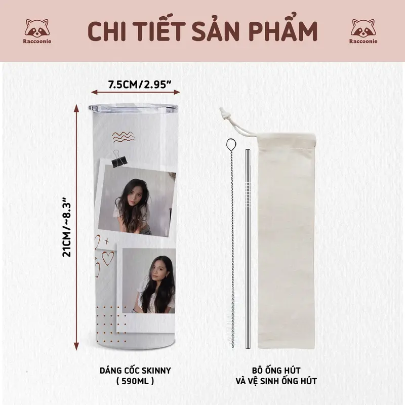 Ly Giữ Nhiệt In ảnh Theo Yêu Cầu - bình giữ nhiệt in hình Theo Yêu Cầu, Bình Giữ Nhiệt Cao Cấp -  Raccoonie - TB002 2