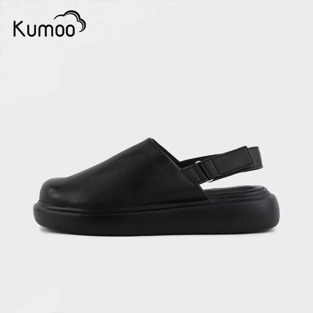 Dép Sandal Nữ Kumoo STEVE ML-KUMO-004-A Dép Da Quai Hậu Đế Bánh Mì Thời Trang Trẻ Trung Cá Tính Màu Đen