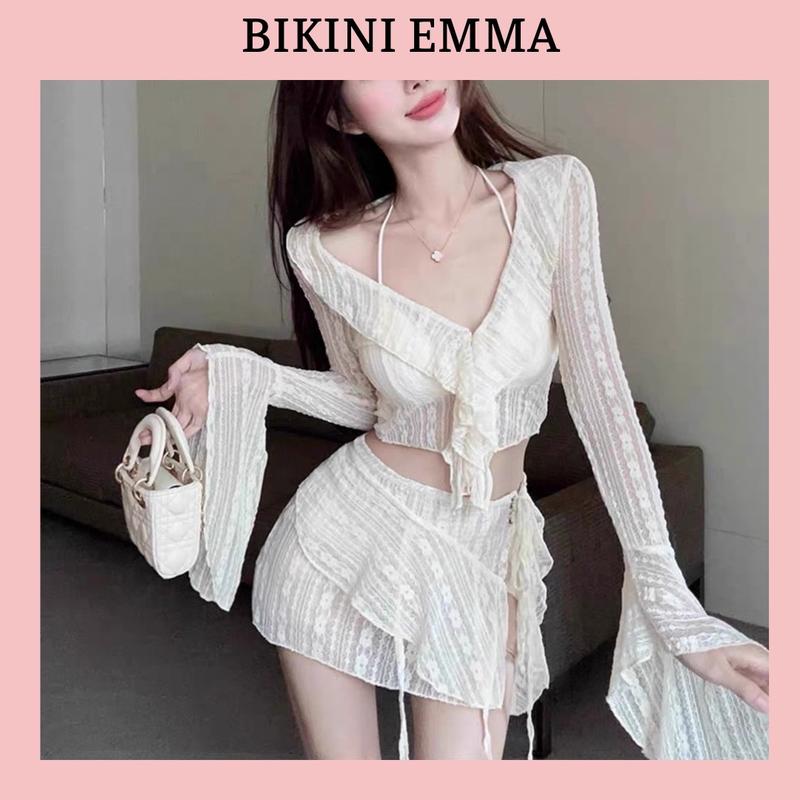Đồ Bơi 3 Món EMMA Ren Mềm Phong Cách Nữ Tính (Váy Đã Có Quần - TikTok ...