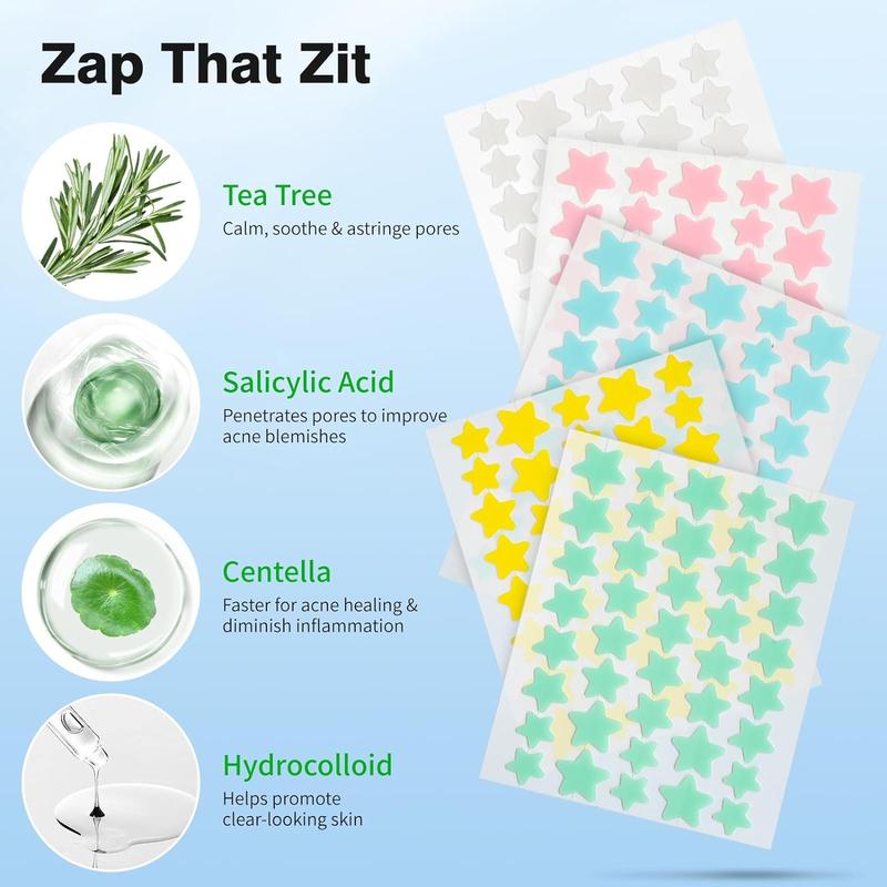 Acne Patch, 200pcs/set Star Shaped Acne Absorbing Cover Patch, Hydrocolloid Acne Patches for Face Zit Patch Acne Dots 4