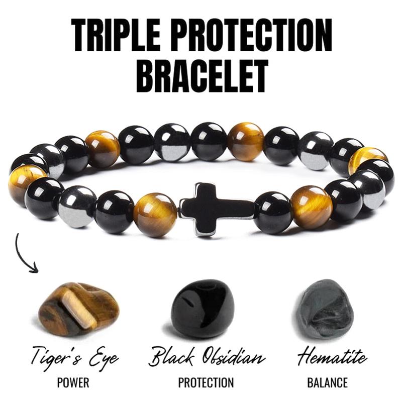Product Introduction of Vòng Tay Bảo Vệ Ba Lần, Được Làm Bằng Hematite Tự Nhiên, Đá Mắt Hổ Đen Và Hạt Đá Mắt Hổ, Thích Hợp Cho Phụ Nữ Và Nam Giới, Vòng Tay Chéo, Mang Lại May Mắn, Hiệu Ứng Bó Sát 5