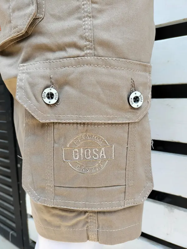 Celana Pendek Cargo Pria Bahan Katun Tebal Halus Kualitas CARDINAL Merk GIOSA Warna Hitam Abu Mocca Krem Ukuran 27 38 Broadshort Kargo Bali 3