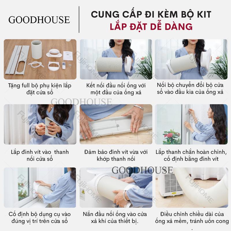 Điều hoà di động đa năng tích hợp đồng thời làm lạnh, quạt mát, hút ẩm, lọc không khí tới 60m2 không cần lắp đặt 7