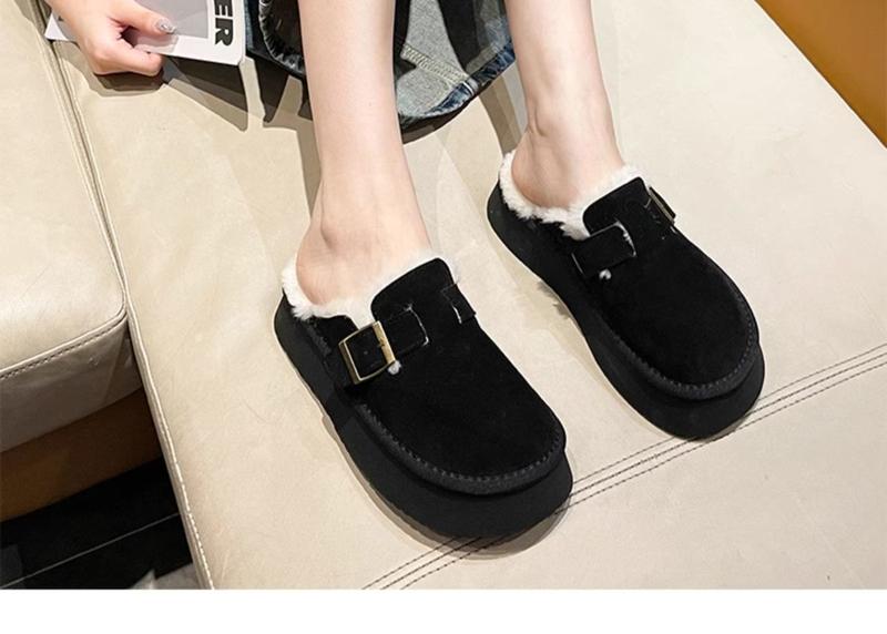 Product Introduction of Dép Lê Bên Ngoài Nữ, Furry, Tăng Chiều Cao, Boken Mới, Bít Mũi, Lót Lông Cừu Lười, Ấm Áp, Đế Lười, 20242024 10