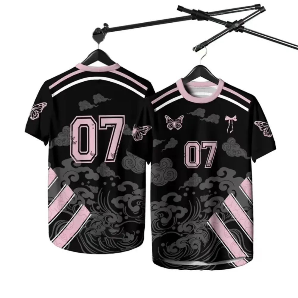 Round Neck Casual and Comfortable Sports Jersey Printed Sports Jersey T-shirt with Mesh Quick Drying and Breathable Material Fashionable New Printed Short Sleeved T-shirt