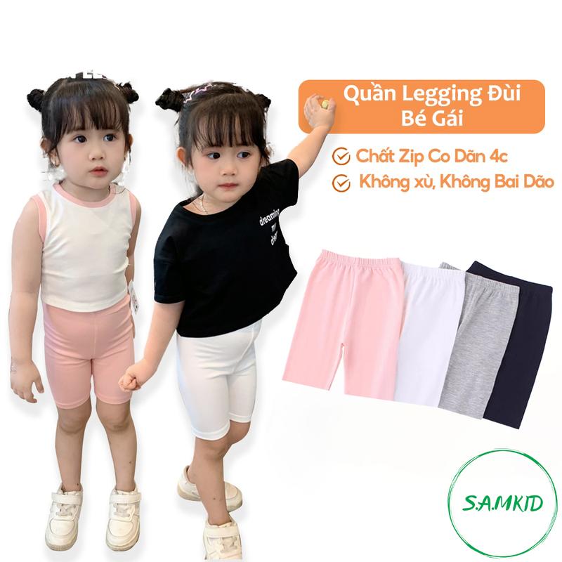8-40kg Quần lửng legging bé gái Samkids quần thun ôm dài co giãn thoải mái và sang chảnh cho bé gái
