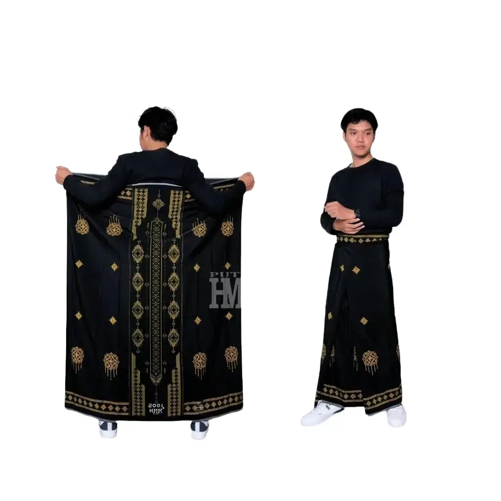 Promo Sarung HMM Polos Warna HMM Polos Sarung Samarinda HMM Sarung Santri motif nyaman  dewasa Katun Seragam Corak Muslim Pria Batik Hitam