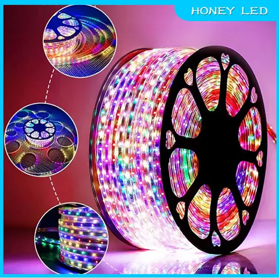 Lampu LED Strip Full 1-30M Selang 3528 2835 220V Outdoor RGB + Adaptor