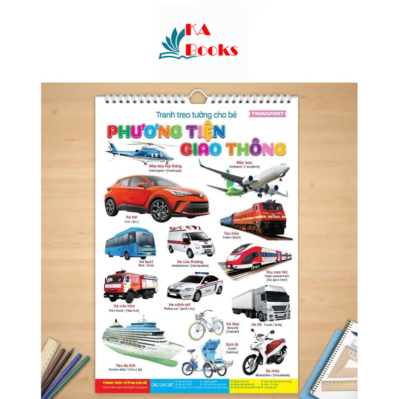 Bộ tranh treo tường song ngữ 6 Tờ 14 chủ đề cho bé Vietnam Picture Books 2
