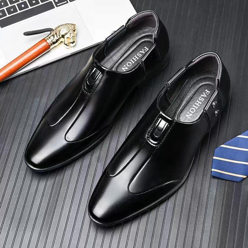 Product Introduction of Men'S Summer Leather Shoes New Genuine Leather Business Formal Wear Leather Shoes Trendy British-Style Wedding Versatile Casual Shoes 1