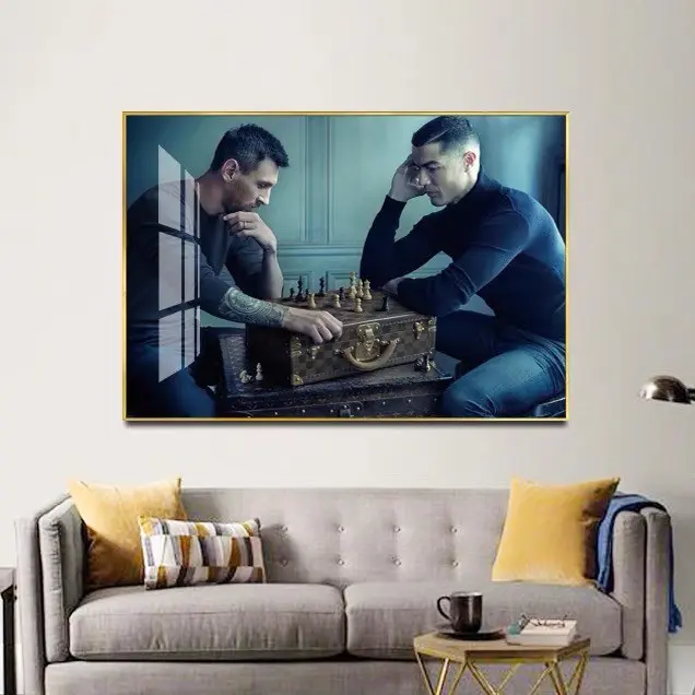 Tranh Cầu Thủ Siêu Sao Bóng Đá Tráng Gương Treo Tường Ranaldo Messi Neymar Mbappe CR7 M10 Real madrid MU Decor Phòng Khách Decor Phòng 0