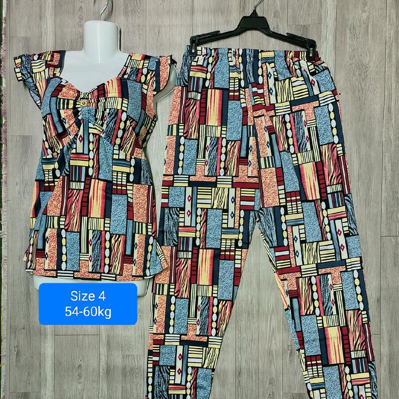 Size 4 từ 54-60kg Đồ bộ trung niên giá rẻ tay nhí quần dài có túi y hình 3