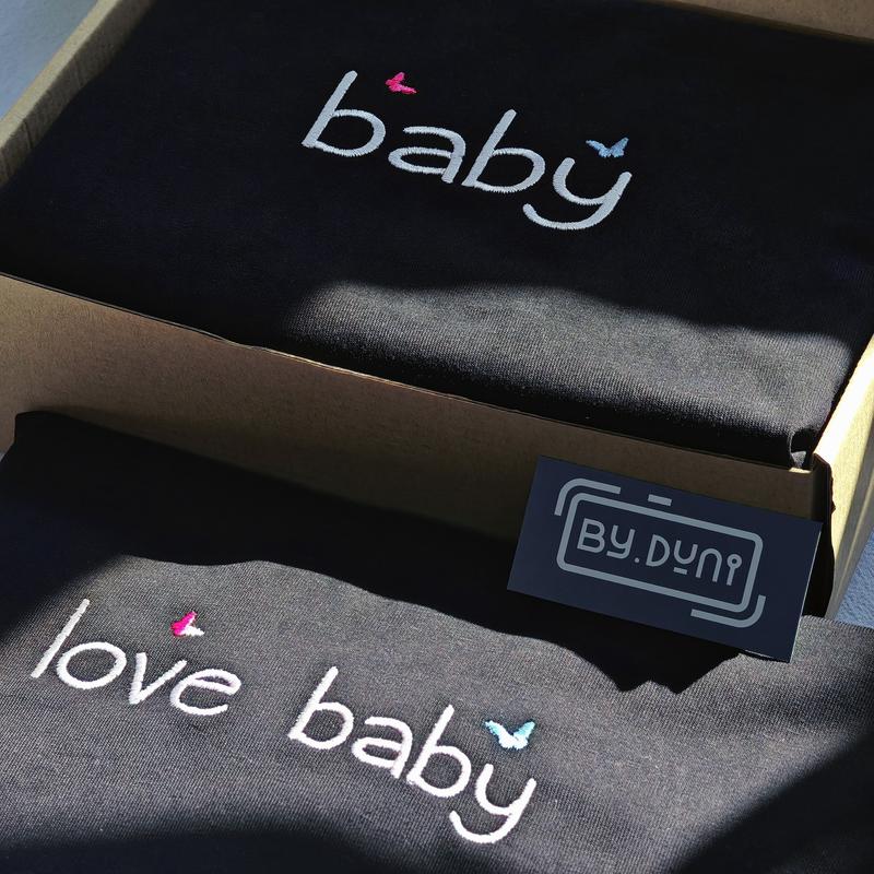 Áo THÊU cặp đôi BY.DUNI nam nữ form rộng tay lỡ unisex, áo cặp bạn thân cotton mẫu LOVE BABY