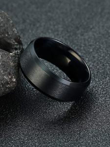 Anillo de acero inoxidable para hombre, diseño inclinado, accesorio de moda de 8mm de ancho, joyería duradera y elegante, ideal para uso diario, anillo minimalista para hombre