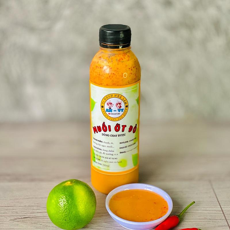 Muối ớt đỏ An Vy chai 330ml Nước Sốt Gia Vị Chua cay