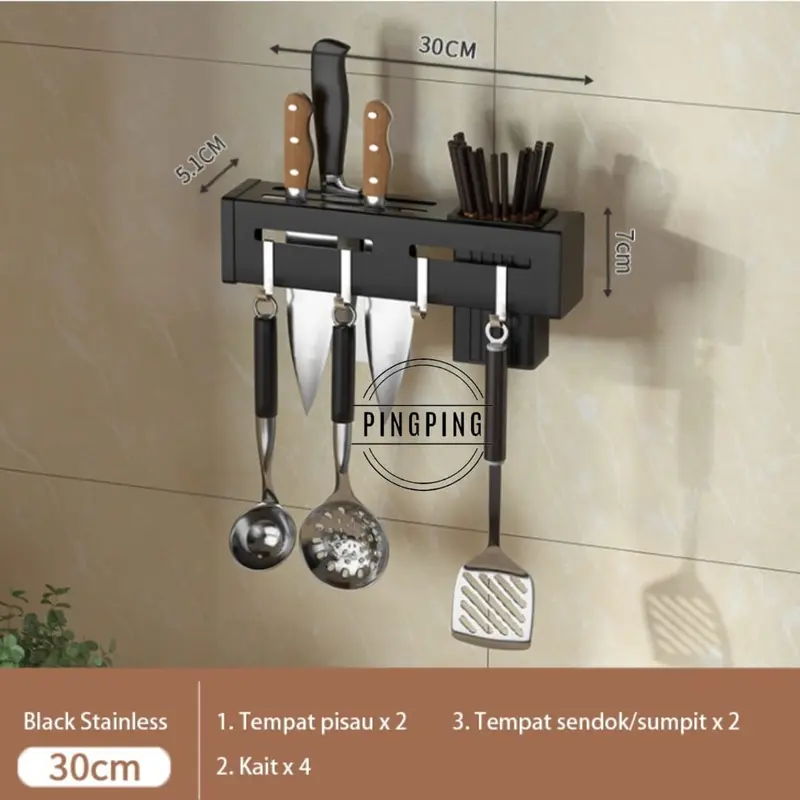 PINGPING - Rak Dapur Gantung Stainless / Rak Pisau Gantung / Rak Sendok Garpu Gantung 4