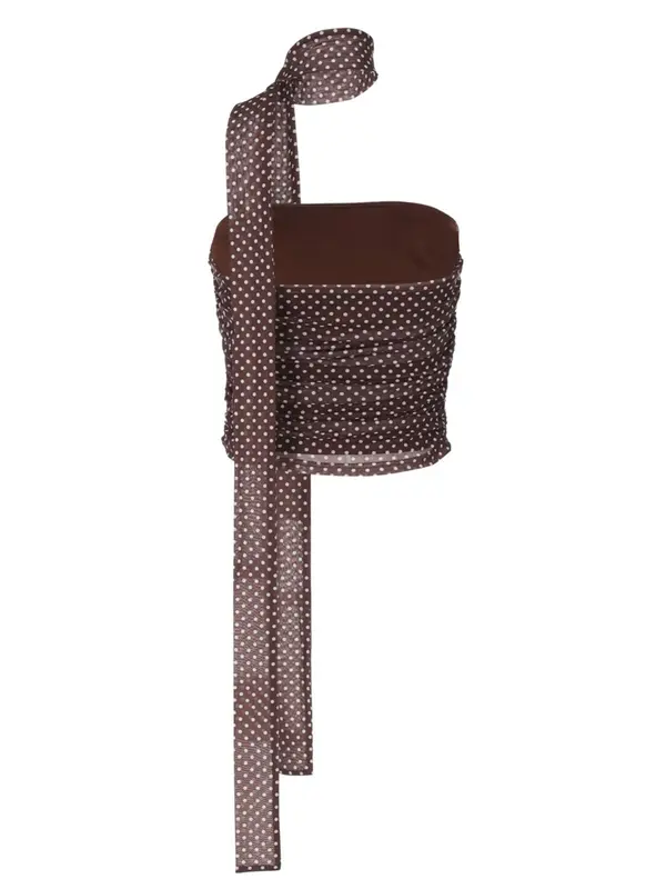Women's Polka Dot Print Crop Tube Top with Ribbon, Fashion Casual Top for Daily Outdoor Wear, Ladies Clothes for All Seasons 6