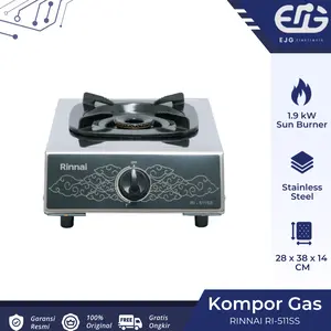 Rinnai RI 511SS Kompor Gas 1 Tungku Stainless Rinnai RI511SS / Kompor Rinnai 1 Tungku Ri 511 ss