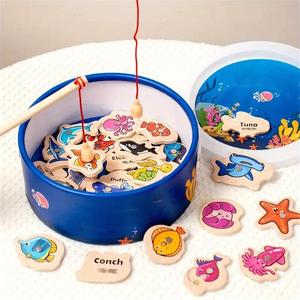 Juego de Pesca, Juguete de Escritorio Interactivo de Madera, Juguete Educativo para Niños, Regalo de Cumpleaños para Niños y Niñas