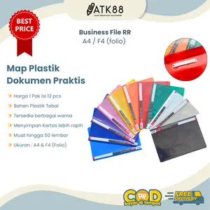 [ATK 88] 1 PAK Map Business File / Dokumen Plastik Snelhecter RR A4 isi 12 pcs