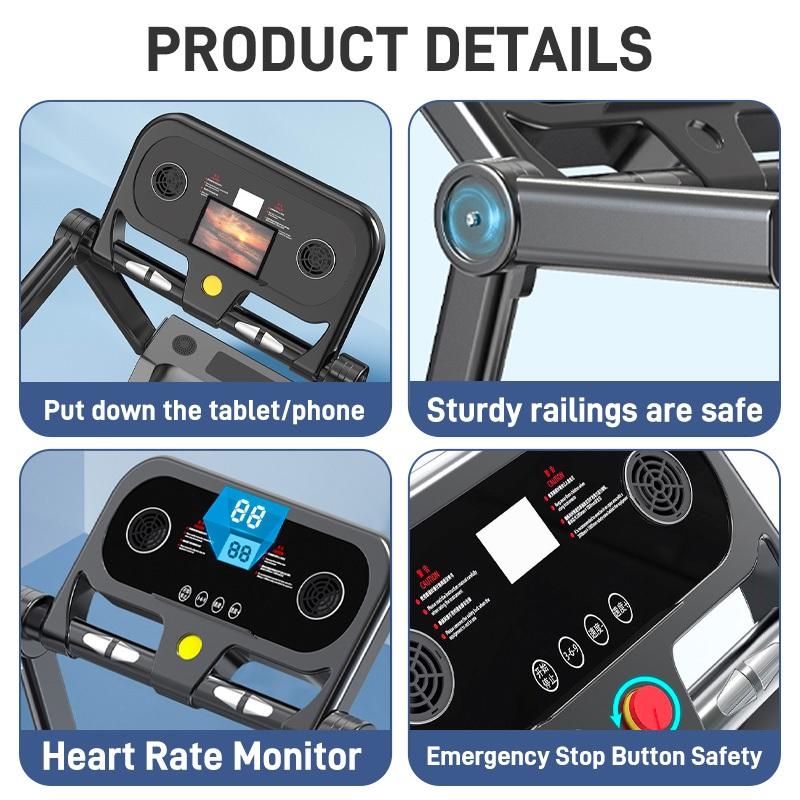 Product Introduction of NURSEKC EXCLUSIVE Treadmill 1-10km/h Electric Treadmill Electric Treadmill with Mobile APP Connectivity, Massager, Bluetooth Music, and Collapsible Design,3.5HP electric treadmilll exercise,LED Electric Treadmill with remote control Flat Treadmill 2