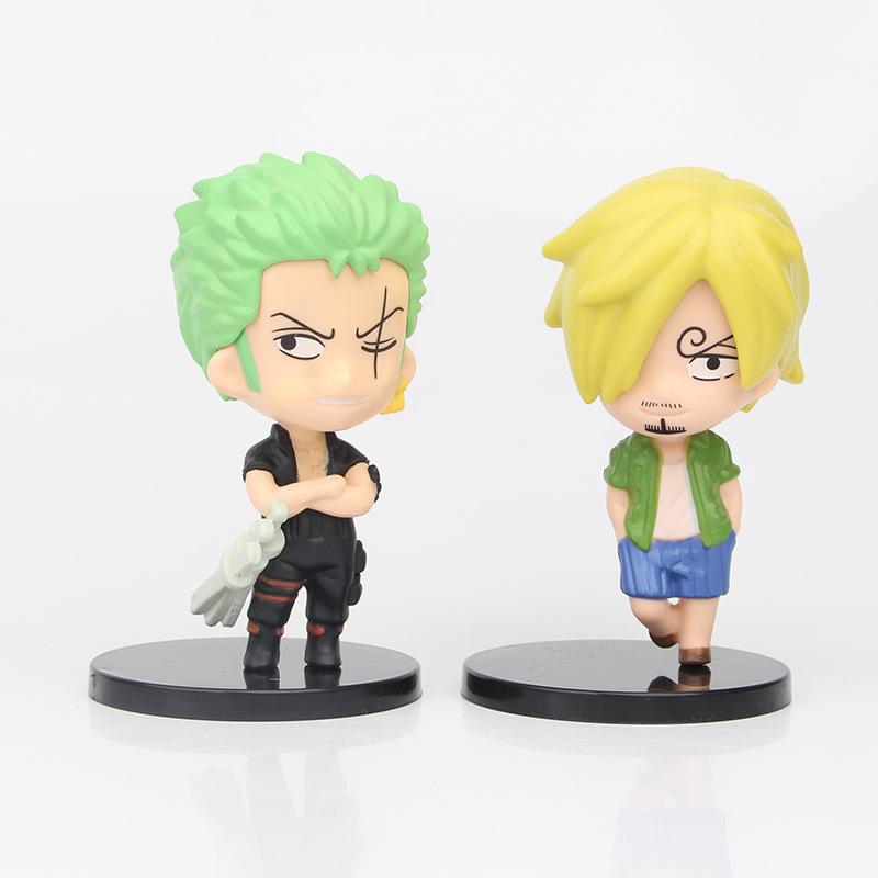 One Piece Pvc Figurine Set 10 11cm 6 Piece Collection Sabo Luffy Sanji Zoro Nami 0