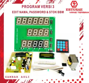 ESTUSAE - PAKET CPU PERTAMINI POM MINI 3.0 AC MINIMALIS + KEYPAD MEMBRANE + LCD1602 + DISPLAY 7SEGMEN MERAH + TRAFO 12V 2A Kabel Laptop