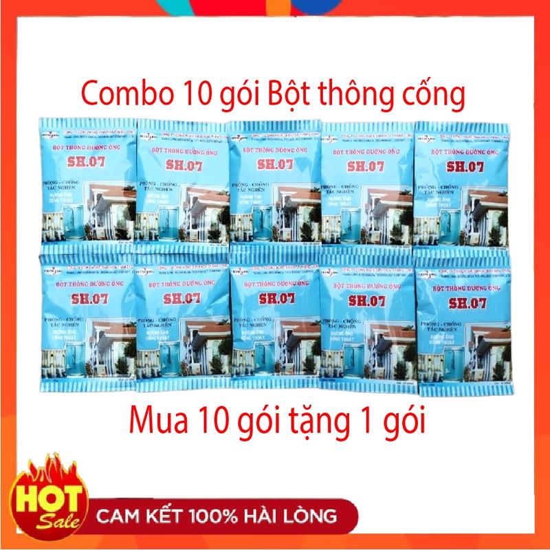 [SỈ 10 GÓI] Bột Thông cống SH07 - Thông tắc Bồn cầu, bồn rửa mặt, đường ống - Giá gốc nhà máy Làm Sạch