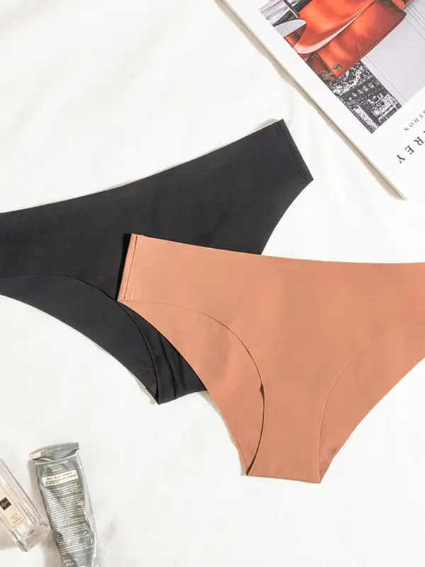 Women's Solid Color Briefs, Soft Comfortable Breathable Seamless Knicker for Daily Wear, Underwear for All Seasons 4