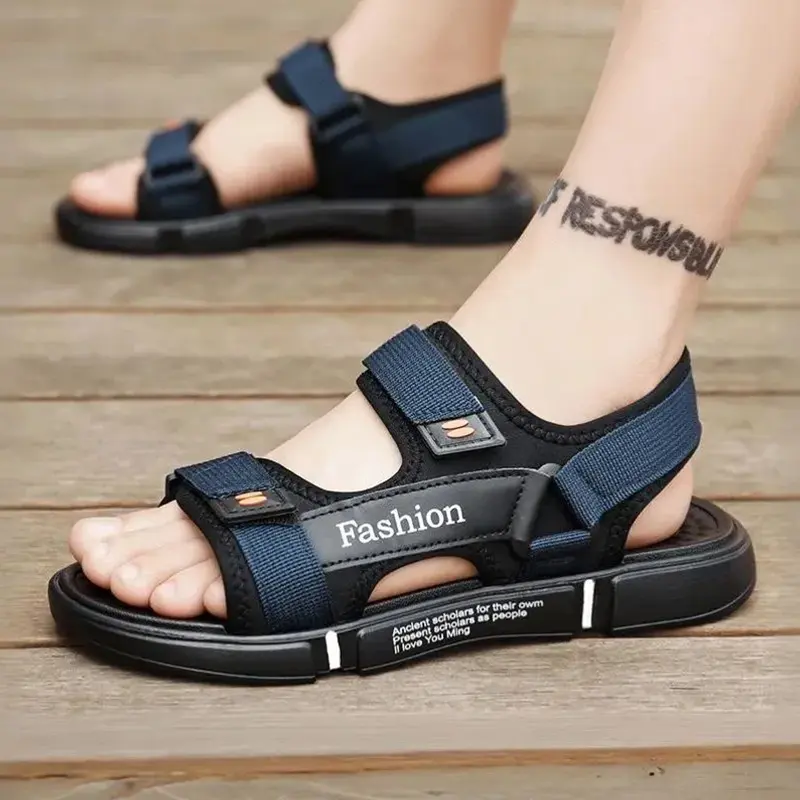 Cỡ 39-45, Giày Đi Biển Đế Bằng, Ngoài Trời, Dành Cho Nam Giới, Thích Hợp Cho Học Sinh Trung Học, Dép Đi Bộ Đường Dài Thể Thao Thoáng Khí, Thích Hợp Cho Mùa Hè, Thời Trang Nam Công Sở, Cộng Với Dép Trượt Thoáng Khí, Chống Trượt Và Bền, Đế cao su, Sandals