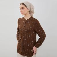 Gambar DUST Blouse Askana Ethnic Coklat Comfease (D.116503) - coklat, s dari DUST SHOP Kab. Boyolali 3 Tokopedia