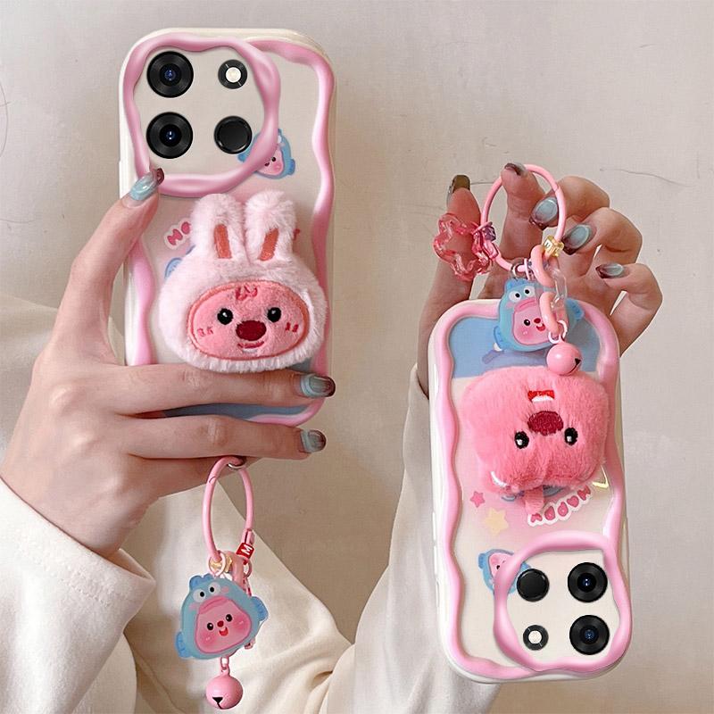 เคสโทรศัพท์ซิลิโคนสำหรับ Infinix Smart 7 Tecno Spark Go 2023 สตรอเบอร์รี่ หมี กระต่าย ลูกบอลถ่านหิน 