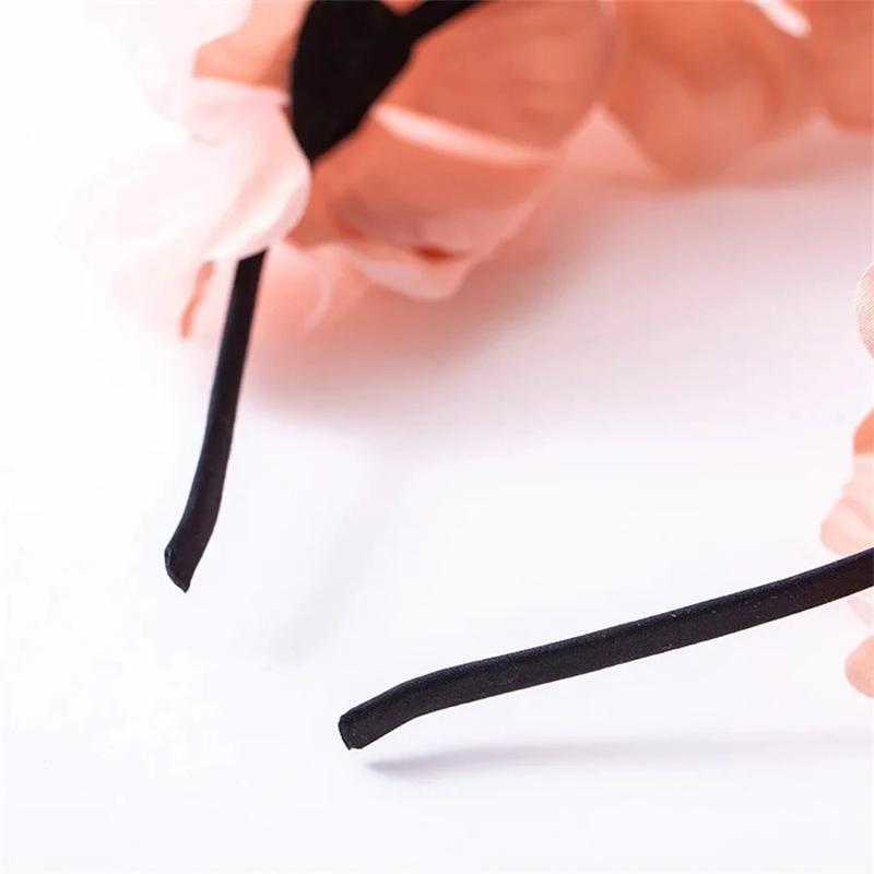 Product Introduction of New Solid Color Simulation Garland Bride Wedding Headwear Mesh Flower Headband Girls Headband Performance Hair Accessories 12