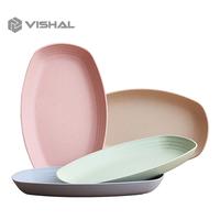 Gambar VISHAL Piring Jerami Gandum Set Piring Bentuk Oval Kotak Mix Warna Isi 4 Pcs Lonjong Dinner Plate VS-20 - 4PCS dari VISHAL Kab. Tangerang 1 Tokopedia