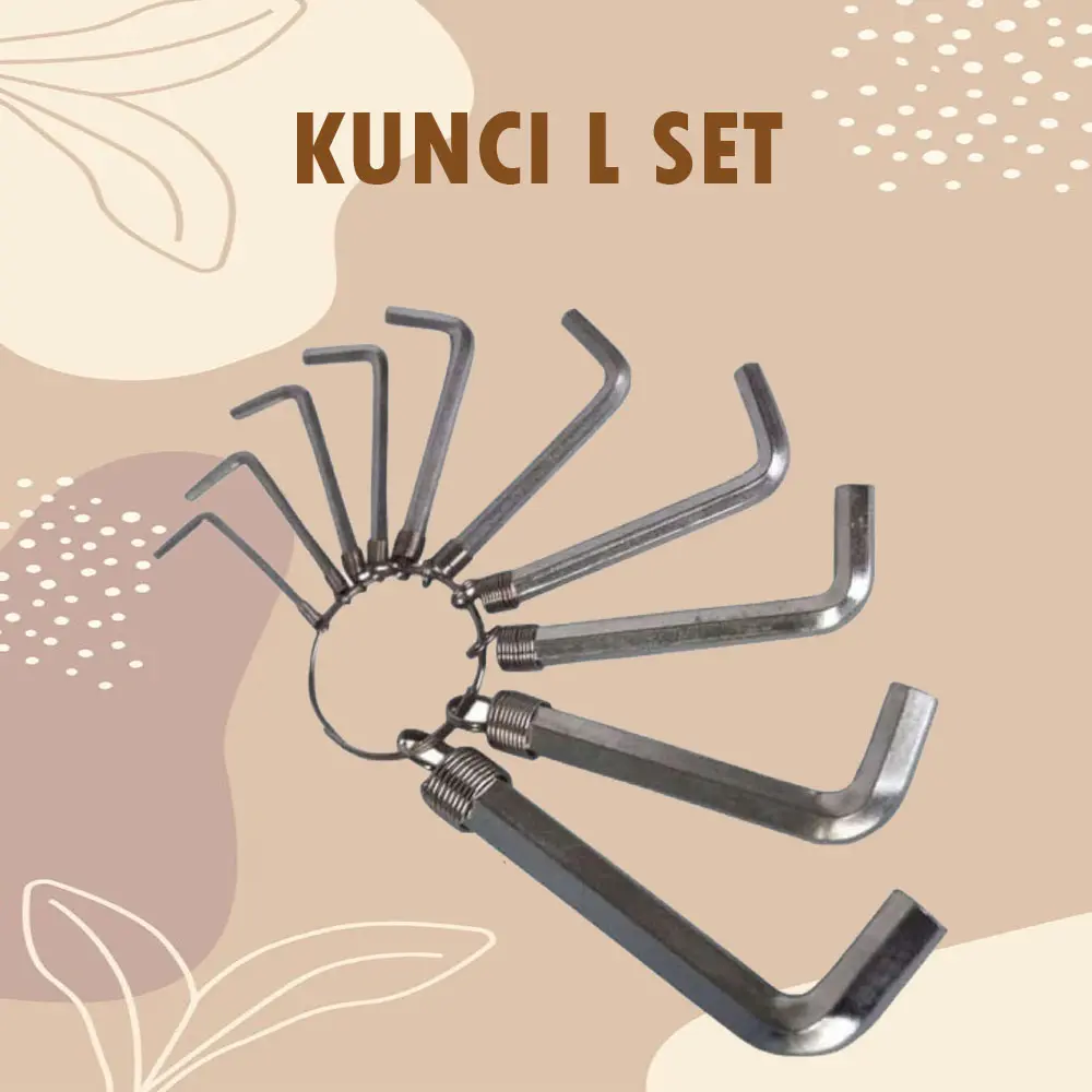 Set Kunci L Allen Key Kunci L Set 10 Pcs Hex Key Ring Huidi Tools 10 Kunci Heksagonal Key Kunci Inbus Key - Warna Acak