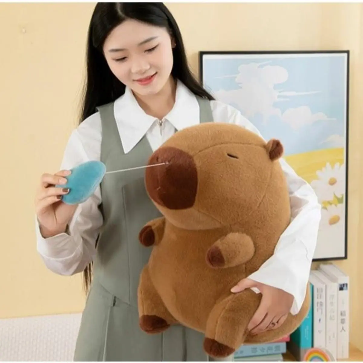 Gấu Bông Hình Chuột Lang Chảy Nước Mũi. Gấu Capybara Lông Mềm Mượt Nhiều Size Thú Bông Thú Nhồi Bông