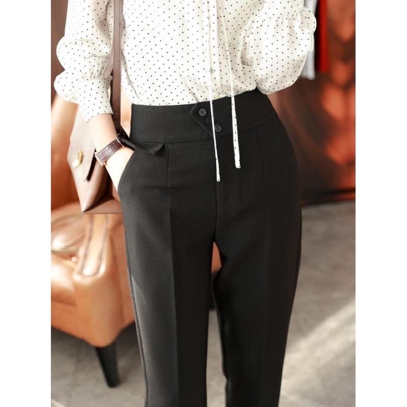  Mã 222 Quần baggy 3 cúc lệch cạp kiểu chất vải tuyết mưa 