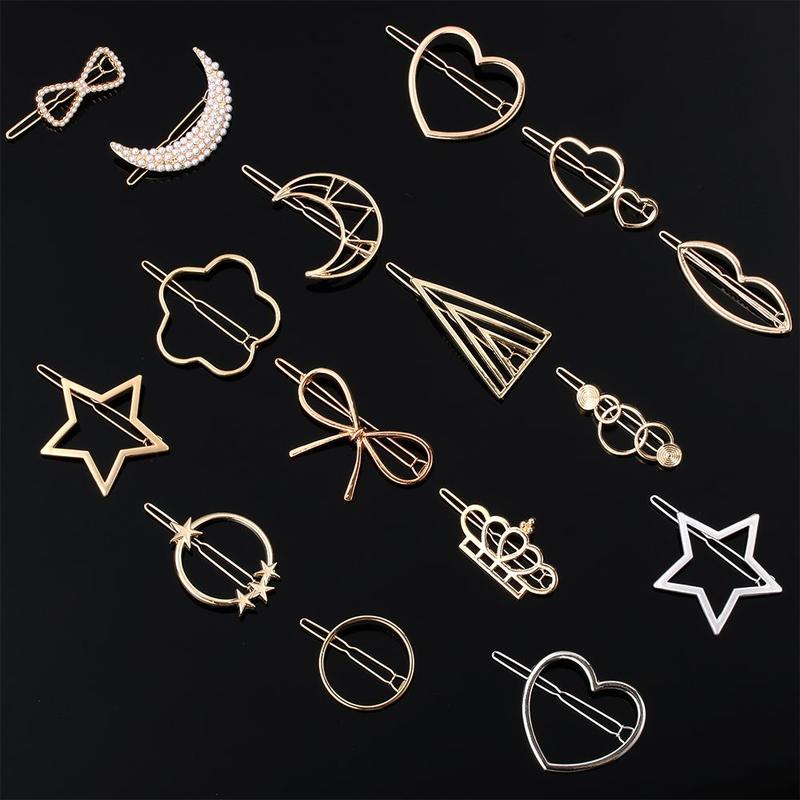 Product Introduction of Accessories Hair Styling Ponytail Hairpins Barrettes Knot Hair Clip Metal Hairclips Star Heart Hair Pins Geometric Hairpins 17