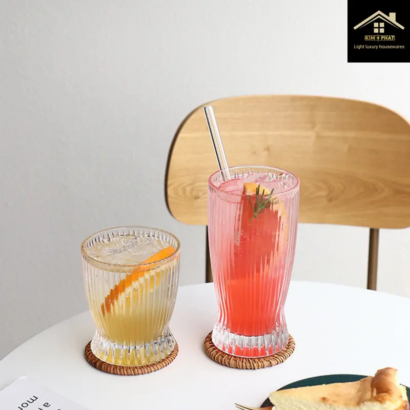 Ly Vân Sọc Dáng Chum - Ly Thuỷ Tinh 2