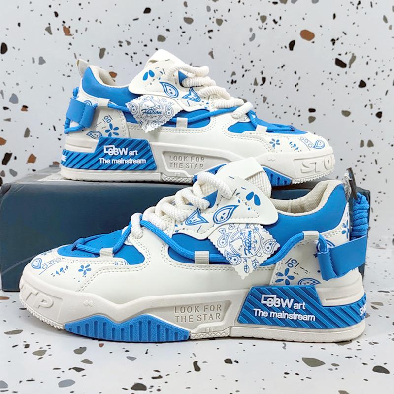 Kasut Lelaki, Stok Sedia, Jurulatih Kasual, Tidak licin, Ringan, Bernafas, Bergaya, Gaya Sneakers, Rekaan Bergaya, Fesyen 4