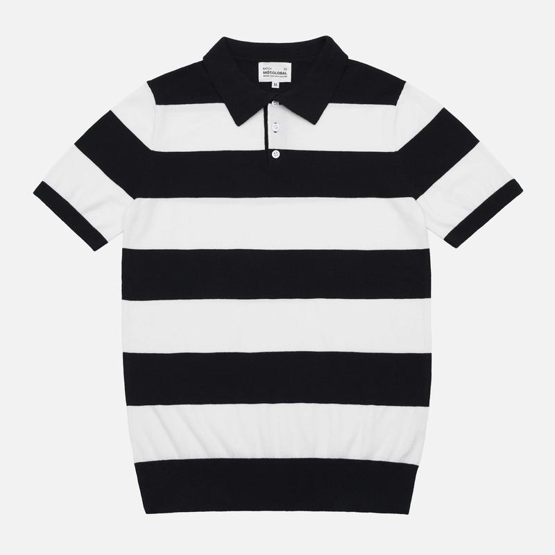 Áo Polo Nam Dệt Kim Cotton Cao Cấp Hoạ Tiết Ngang Bản To Đơn Giản Thanh Lịch Sang Trọng Thiết Kế MÓT - A11