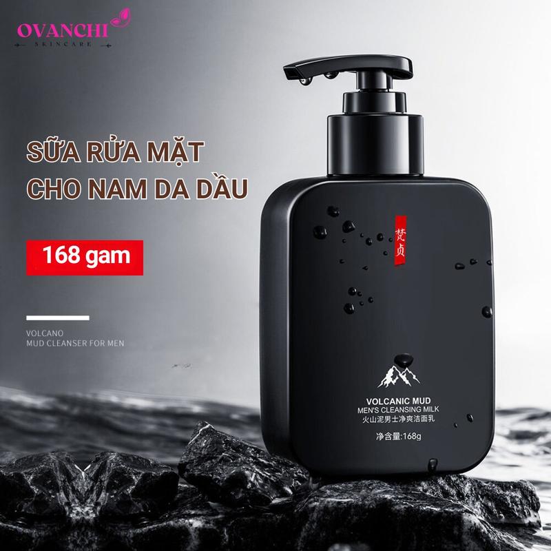 Sữa rửa mặt cho Nam Da Dầu mụn 168g Sữa rửa mặt da dầu mụn nam giới từ Bùn núi lửa Bi227 Skincare Dưỡng Ẩm Da Cosmetic