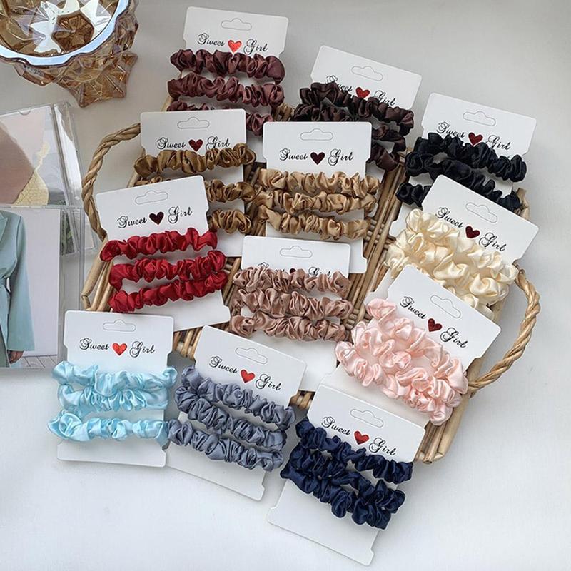Product Introduction of Lotus Root Pink Dingbu Large Intestine Ring Hair Ring Color Solid Headwear Cloth Set Headstring O0J2 30